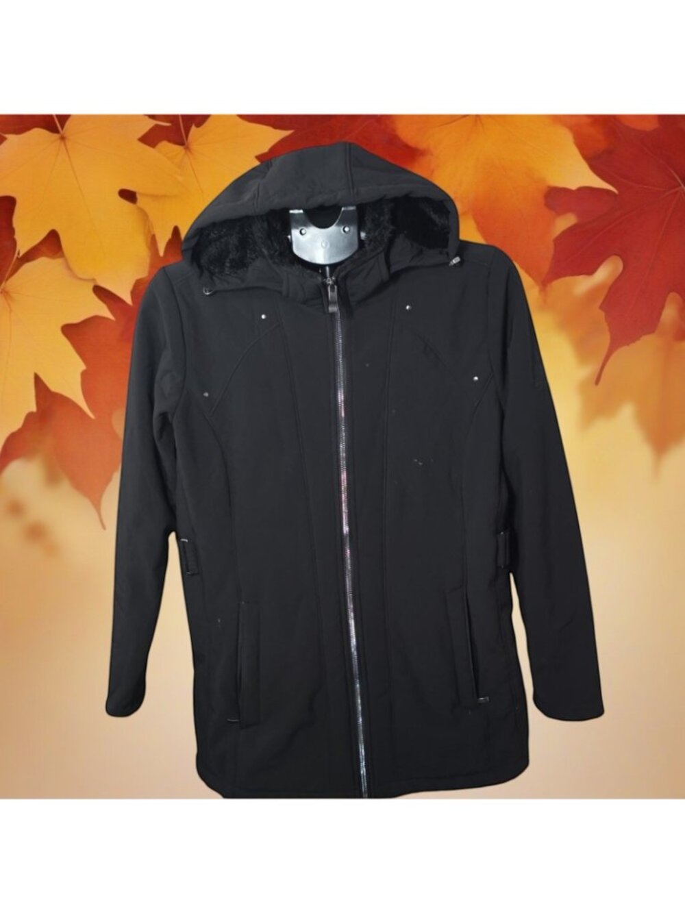 Women's Full Zip Hooded Winter Jacket - Picture 2 of 10
